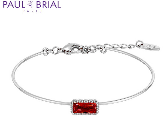 폴브리알 [SILVER] PPSB001S WG 1월 가넷 탄생석 바게트 팔찌