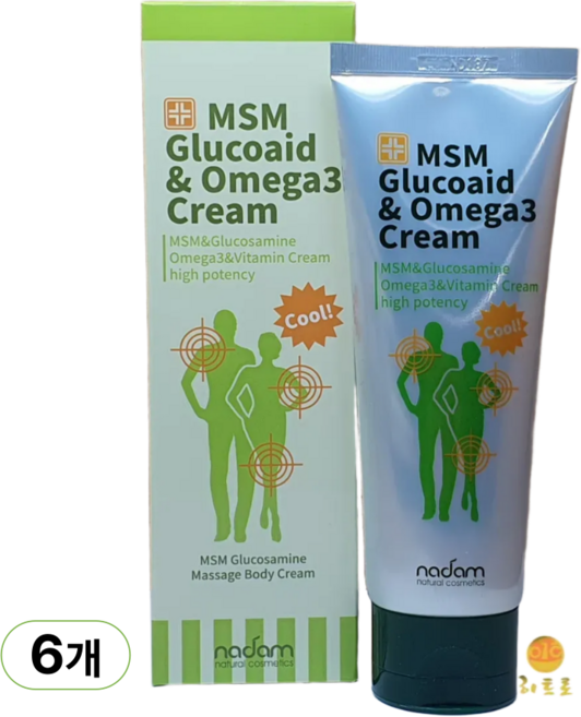 나담 MSM 글루코이드 오메가3 크림, 6개, 120ml
