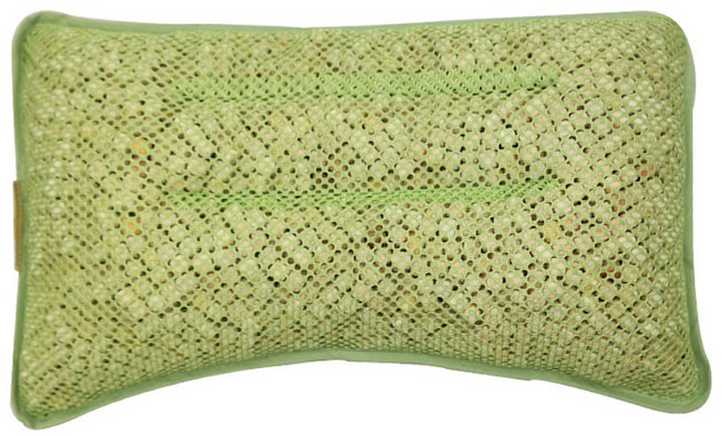 에코숲라이프 천연 편백나무칩 사각망사베개, 그린