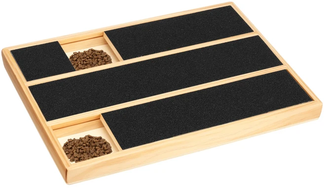 나무 강아지 발톱 긁는 보드 휴대용 파일 장난감 안전한 (간식 보관함 포함) -, 01 Log color