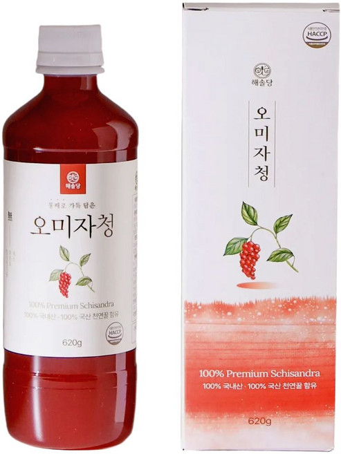 국산 100% 해솔당 문경 자일로스 오미자청 꿀 함유, 1개, 1개입, 620g