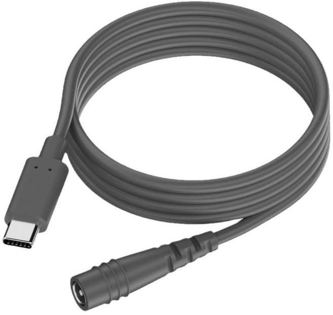 방수 USB C ~ DC5.5x2.1mm 실외 전자 제품 및 LED 조명 노트북 전원 공급 장치 용 전원 케이블, 1개