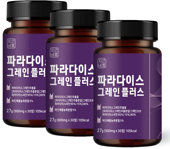 자연바름 파라다이스 그레인 플러스, 3개, 30정 - 쿠팡