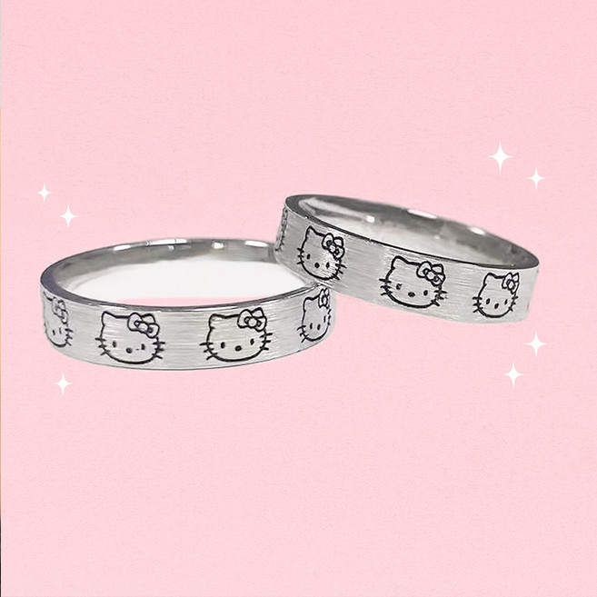 디아브 각인 키티 반지 감성 우정링 러블리 키덜트 커플링