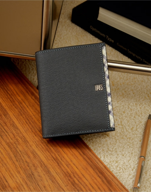 닥스 악세서리 남성 스테디셀러 네이비 라인배색 소가죽 중지갑 WBWA3F705N2