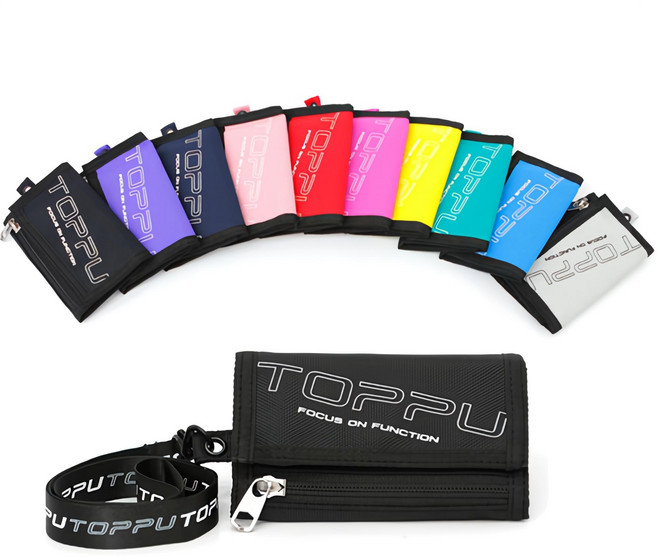 스포츠 3단 벨크로 카드 목걸이 지갑 교통카드 스트랩 월렛