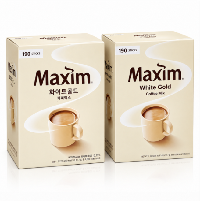 동서 맥심 화이트골드 커피믹스, 11.7g, 190개입, 2개