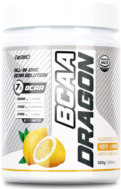 오늘의바디 드래곤 필수 아미노산 BCAA 레몬맛, 500g, 1개