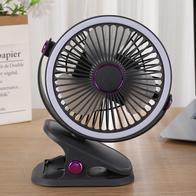 탐나지오 6인치 무드등 무선 집개형 탁상용 BLDC 저소음 아로마 클립선풍기, 그레이퍼플