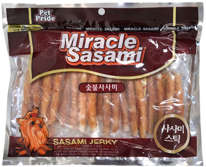 미라클400 대용량 사사미 강아지간식 - 사사미스틱, 5팩