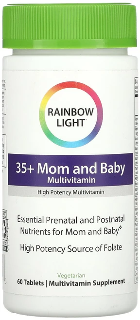 레인보우라이트 35+ 맘 & 베이비 베지테리안 푸드 베이스드 멀티비타민 타블렛, 60정, 1개 - 쿠팡
