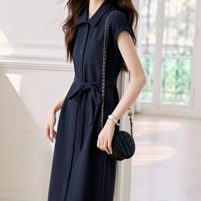 루스리더 여성 여름 카라넥 롱원피스 V499