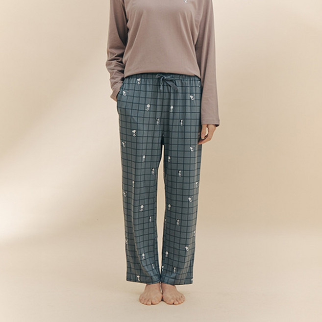 [애니바디NC청주점]공용 부드러운 피치기모 9부 파자마 팬츠 세일-스누피 ANLB23W92 NC청주점