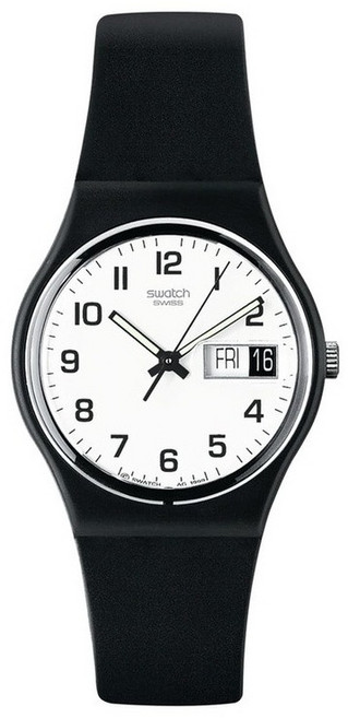Swatch 젠트 스탠다드 원스 어게인 쿼츠 시계 블랙