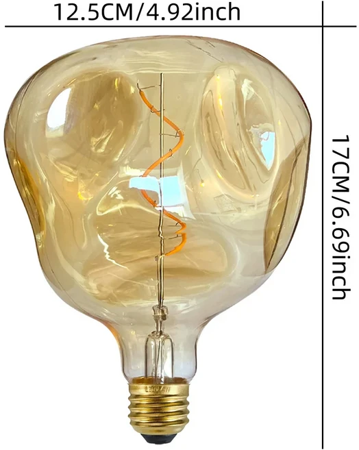 TIANFAN 에디슨 G125 조절 220 앰버 특수 LED 4W 매우 장식 240V 전구 모양 외계인 따뜻함 E27 조도, 01 Alien-2, 01 그렇습니다, 01 4w, 1개