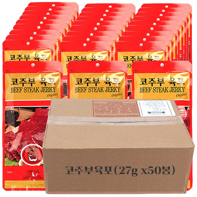 [가온애] 코주부 육포 오리지날 (1박스), 27g, 50개