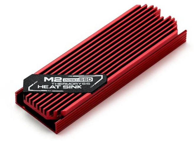 호환 FinalCool 데스크탑 PC용 열 패드 포함 알루미늄 합금 라디에이터 M.2 SSD NVMe 방열판 M2 2280 솔리드 스테이트 하드 디스크 방열판, [08] Red C, 한개옵션1