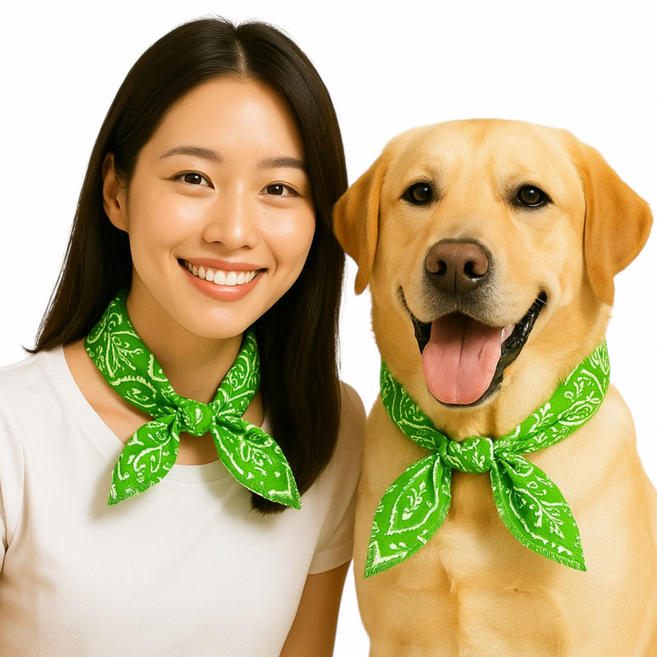 그램도그 강아지 쿨스카프 쿨링 넥쿨러, 2개, 그린