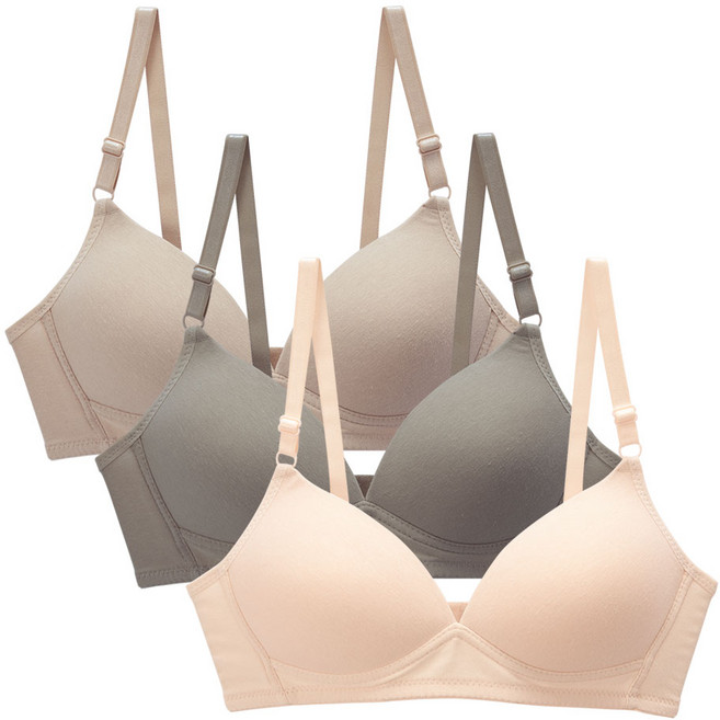속맘 숨쉬는노와이어 브라 3매세트 저중심 여성브라 브래지어