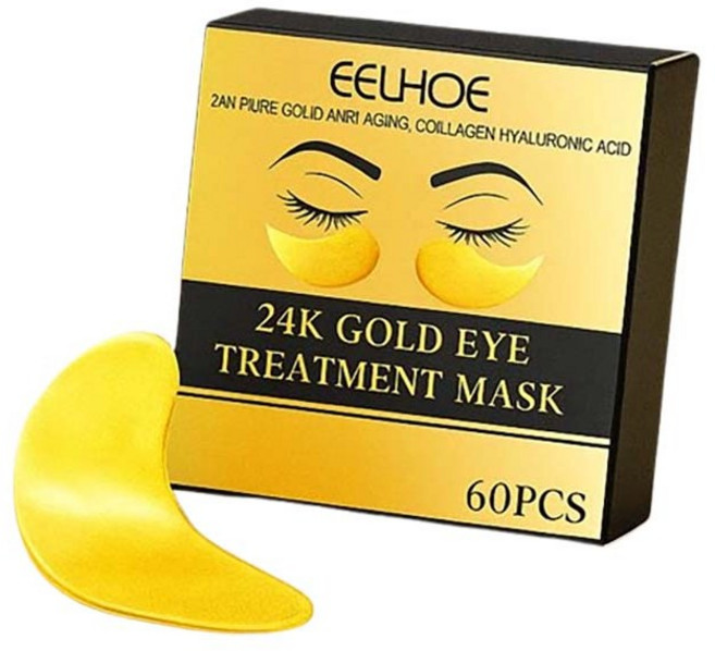 [100% 효과보장] 미국 2+2/1+1/1 24K 골드 콜라겐 아이패치 다크서클 제거 아이팩 눈밑꺼짐 아이백 패치 눈가 미간 팔자주름 개선 아이케어 포장증정, 1개, 60개입