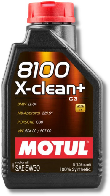 MOTUL 8100 X-CLEAN+ 5W30 全合成機油 1L 適用於 BMW LL-04 MB-Approval 229.51 PORSCHE C30 VW 504 00 / 507 00, 1公升, 5W30｜1公升, N/A