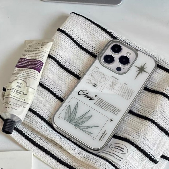 감성 그리드 아이폰 갤럭시 맥세이프 실버 에폭시 케이스 폰케이스