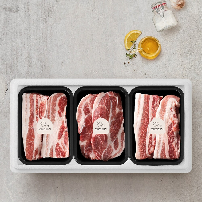 [오늘의돼지] 한돈 선물세트 2호 1.2kg(삼겹살 400g x 2팩+목살 400g), 1개