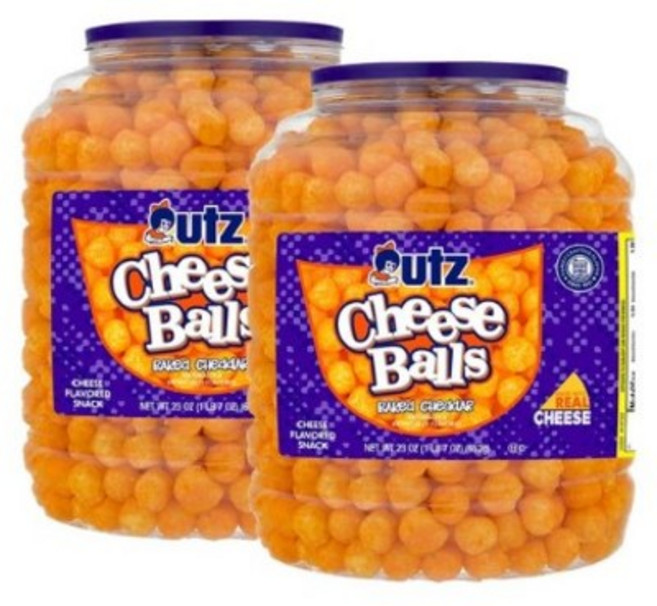 [미국직배송]Utz우츠 치즈볼 대용량 2개x652g Utz Baked Cheddar Cheese Balls(23oz), 793.8g, 2개
