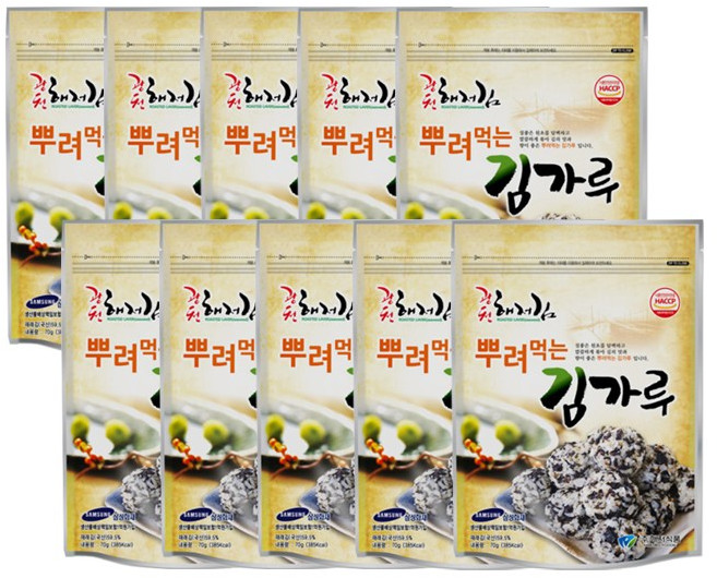 해저식품 광천 해저 뿌려먹는 김가루, 70g, 10개