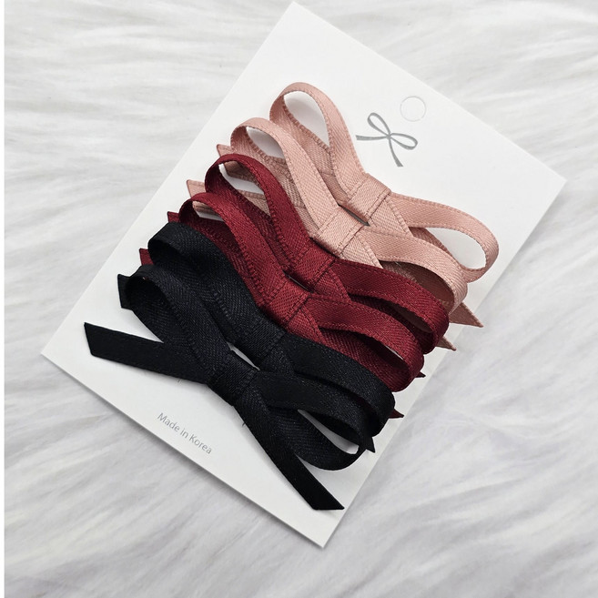 에떼리본 세틴리본발레 집게핀6P 발레코어 리본 헤어핀 H103A