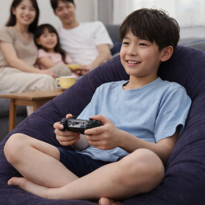 리커버스 에어 1인용 빈백 소파 의자 가벼운 휴대형 캠핑, 네이비