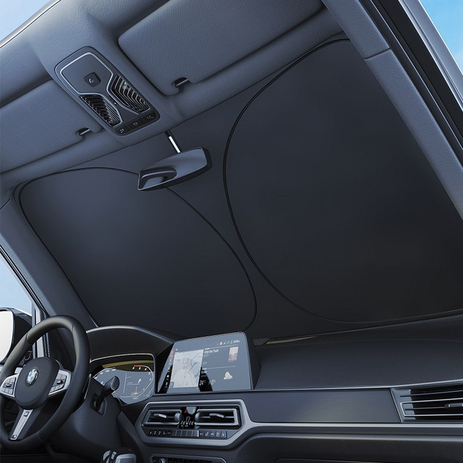 스피세프 차량 햇빛가리개 자동차 앞유리 선바이저, 실버, 1개