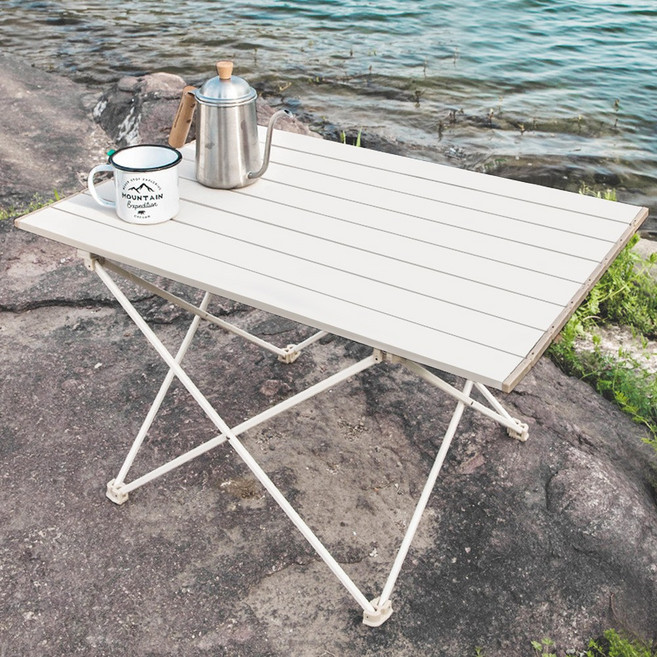 아우어피크 크림 아이보리 접이식 경량 캠핑 롤테이블 피크닉 차박 백패킹