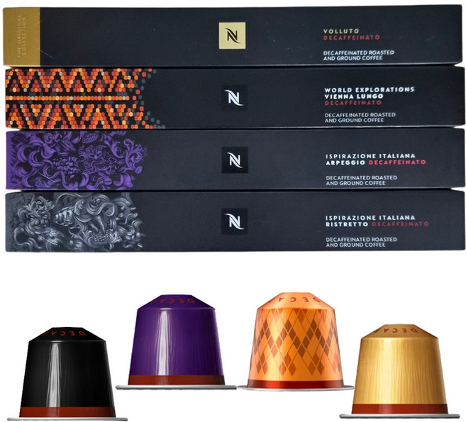 네스프레소 오리지널 정품 캡슐 베스트 디카페인 셋트 (볼루토디카+아르페지오디카+리스트레토디카+비엔나디카), 1세트, 4개입, 49g