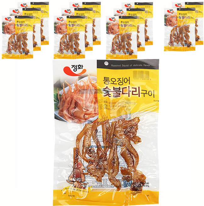 정화 통오징어 숯불다리구이, 45g, 12개