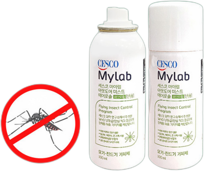 세스코 마이랩 아웃도어 에어로솔 진드기 모기기피제, 2개, 100ml