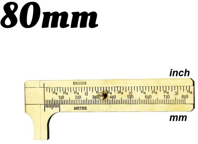 미니 황동 버니어 캘리퍼스 정밀 측정용 스케일 목공 공예 도구, 1개, 색상: 3. Vernier Caliper 80mm