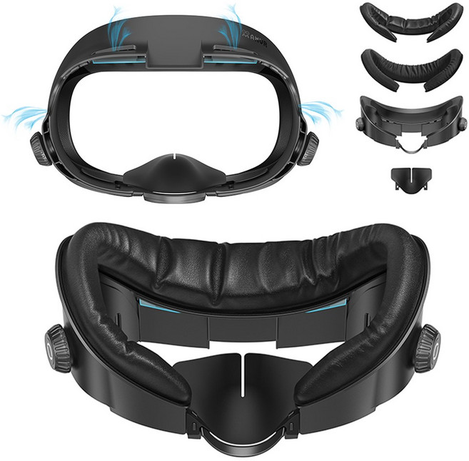 메타퀘스트3 안면폼 AMVR 노브 와이드버전 가죽환기커버 빛샘방지 악세사리, 1개, AMVR 메타3 안면폼 (노브/와이드버전)