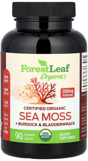 Forest Leaf 유기농 인증 바다이끼 + 우엉 및 블래더랙 베지 캡슐 90정 FRL-26022, Forest Leaf, 유기농 인증 바다이끼 + 우엉, 1개 - 쿠팡