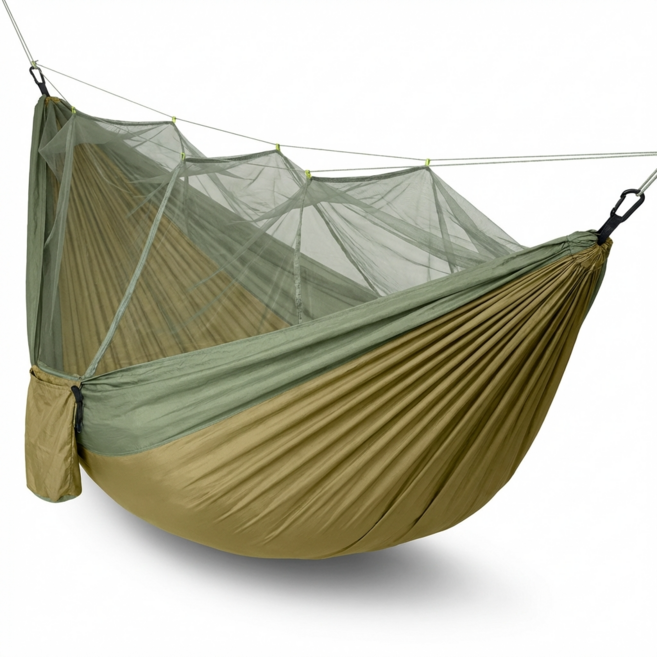 대형 2인용 해먹침대 캠핑용 초경량 해먹 그물해먹, 카키