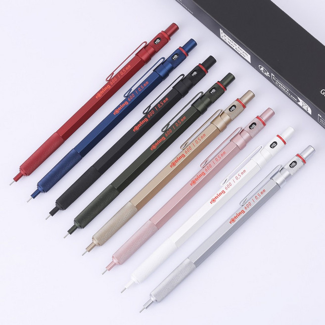 로트링 고급 샤프 600 각인 선물 이니셜 선물용, 실버 0.5mm, 선물포장 X