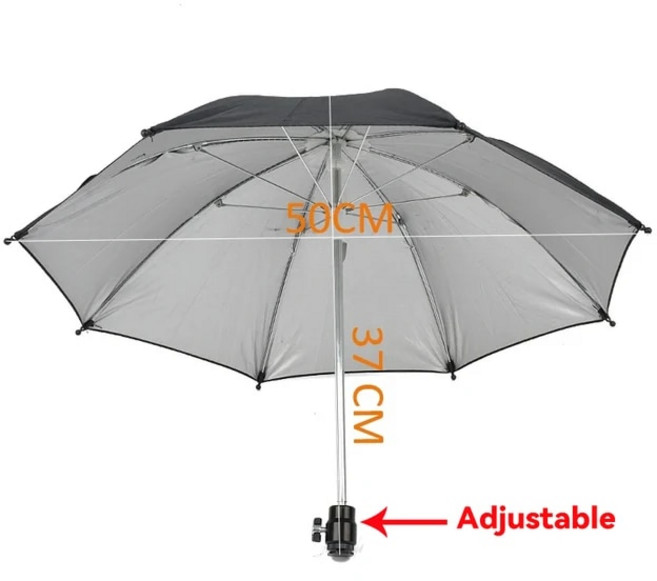 카메라 스마트폰 액션캠 촬영 셀카봉 삼각대 거치대 블랙 DSLR 우산 햇빛가리개 일반 우천 26 cm 50cm 1PC, 1개, 02 50CM