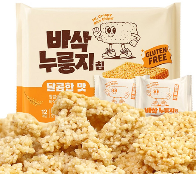 추억의 찹쌀 누룽지팝 누룽지칩 달콤한맛 288g(12입) x 2개 / 총 576g(24입), 24g, 24개