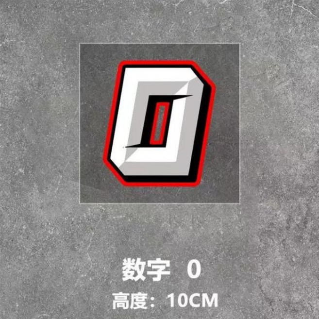 자동차 오토바이 번호 스티커 방수 반사 트랙 데이 바디 헬멧 DIY 디지털, [01] A sheet of, [08] 0, 08 0_01 A sheet of