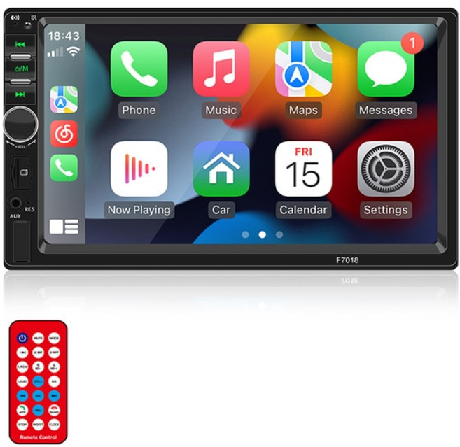 Hippcron 자동차 재생 라디오 2 din 스테레오 수신기 7 인치 HD Mp5 멀티미디어 FM USB 플레이어 유선 및, 01 Radio, 01 Radio, 1개