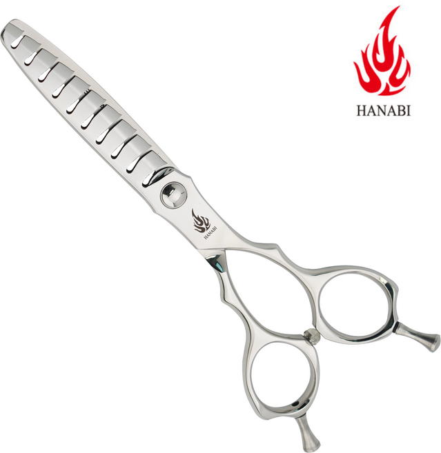 [HANABI S-FORTE 1030M] 양날 요술가위 무홈 틴닝 안경손잡이, 1개