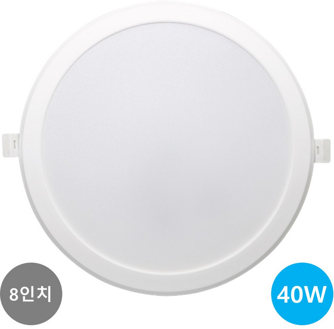 번개표 8인치 40W 다운라이트/매입등, 10개, 주광색(흰색빛)