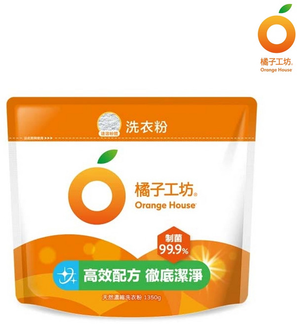 橘子工坊 天然濃縮洗衣粉, 1個, (1350g/包)超取限3包