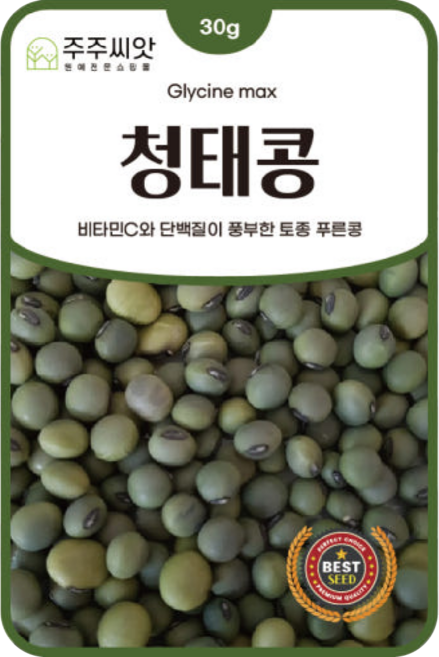 [주주씨앗] 청태콩 씨앗 30g / 비타민C 단백질 풍부 토종콩 종자 / 봄 파종 채소씨앗 씨앗몰, 1개
