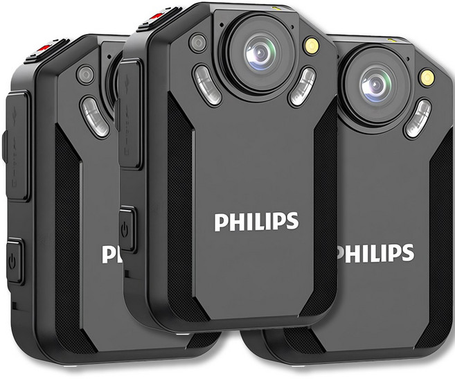 [오늘발송 내일도착] 필립스 고화질 4K 비디오 트레이서 바디캠 액션캠 64GB VTR8202, 3세트